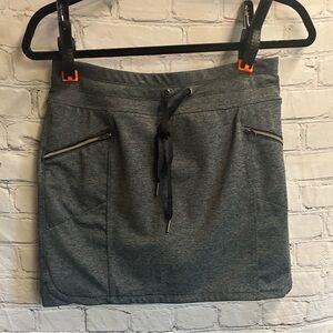 5/$20 Tangerine Stretch Golf Running Sport Skort Sz S Charcoal Gray Zip Pockets